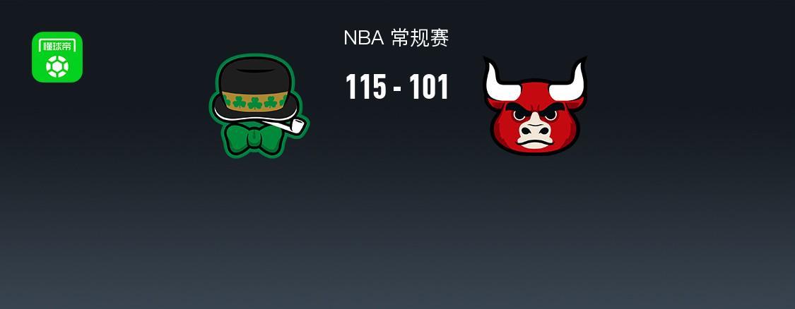 NBA战报：凯尔特人115-101公牛取NBA4连胜，安芬尼-西蒙斯27+3+3