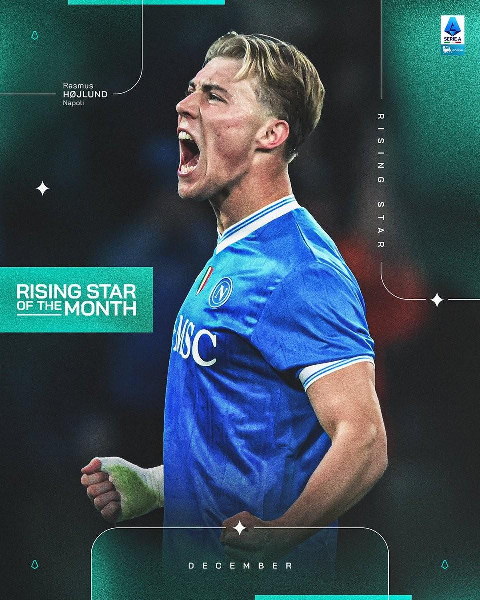 3场4球，霍伊伦当选意甲12月最佳新星